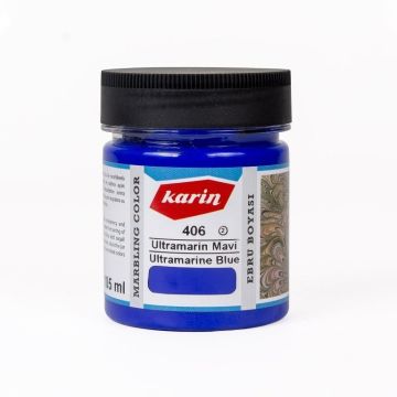 Karin Ezilmiş Ebru Boyası 105ml 406 Ultramarıne Mavi