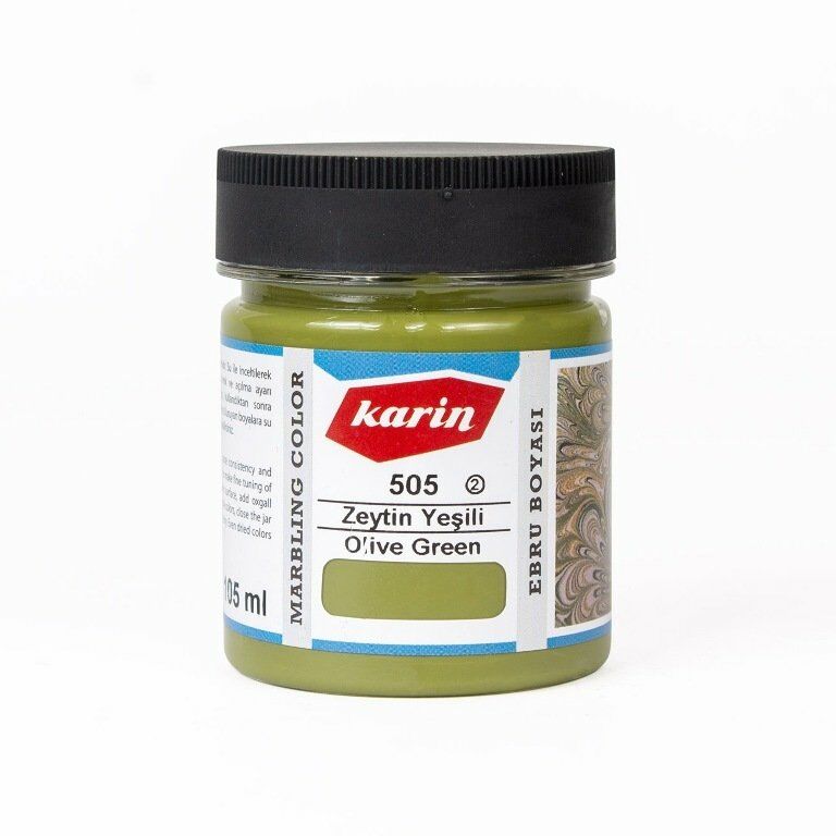 Karin Ezilmiş Ebru Boyası 105ml 505 Zeytin Yeşili