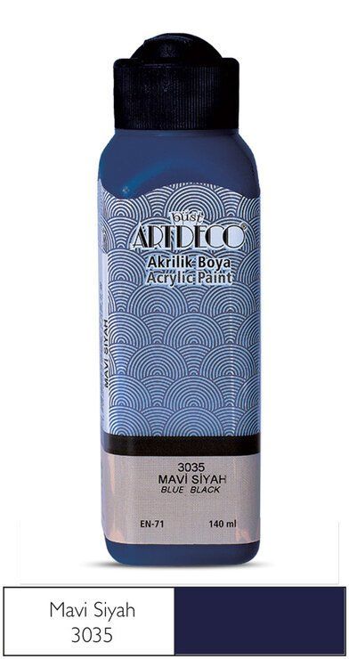 Artdeco Yeni Formül Akrilik Boya 140 ml 3035 Mavi Siyah