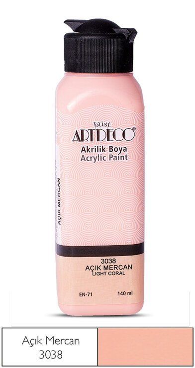 Artdeco Yeni Formül Akrilik Boya 140 ml 3038 Açık Mercan