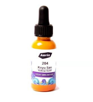 Karin Kolay Ebru Boyası 30ml Koyu Sarı 204