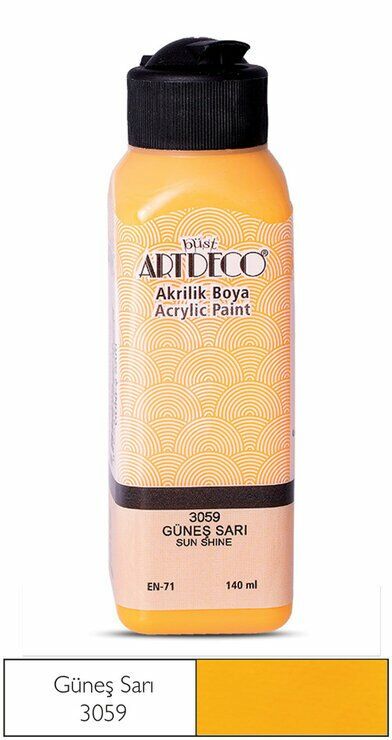 Artdeco Yeni Formül Akrilik Boya 140 ml 3059 Güneş Sarı