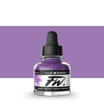 Daler Rowney Fw Acrylic Artisits Ink 29.5 ml Damlalıklı Cam Şişe Velvet Violet 454