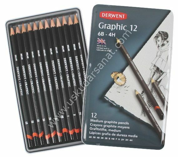 Derwent Graphic 12 Pencils 12'li Set Medium (34214)