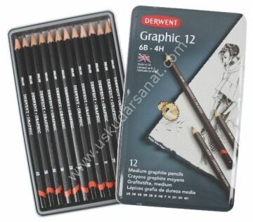 Derwent Graphic 12 Pencils 12'li Set Medium (34214)