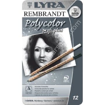 Lyra Rembrandt Polycolor Gri ve Beyaz Tonlar 12'li Kuruboya art no:2001122