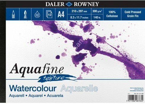 Daler Rowney Aquafine Texture Suluboya Blok 300gr A4 12 Yaprak