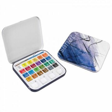 Daler Rowney Aquafine Tablet 1/2 Suluboya Travel Set 24 Renk