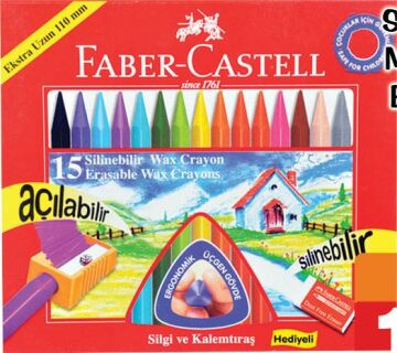 Faber-Castell Silinebilir Mum Boya 15 Renk