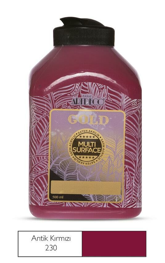 Artdeco Gold Multi Surface Akrilik Boya 500ml 230 Antik Kırmızı