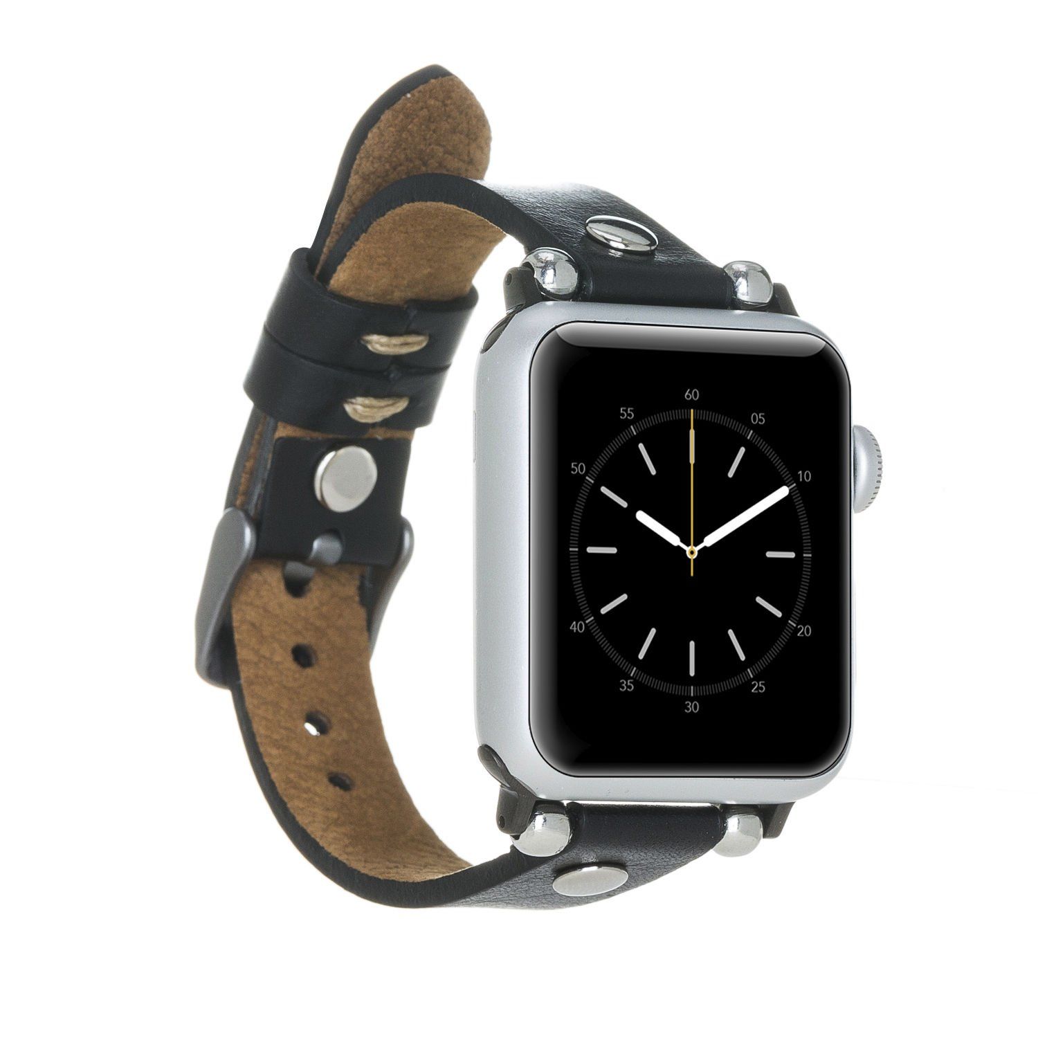 Bouletta Apple Watch Uyumlu Deri Kordon 38-40-41mm ST RST1 Siyah