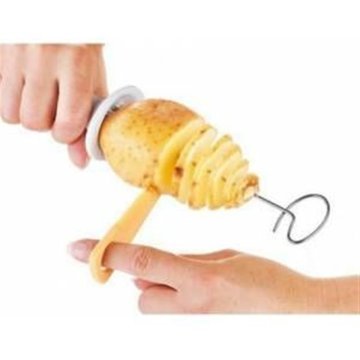 Pratik Çubukta Spiral Patates Dilimleme Seti 4 Şiş Hediyeli