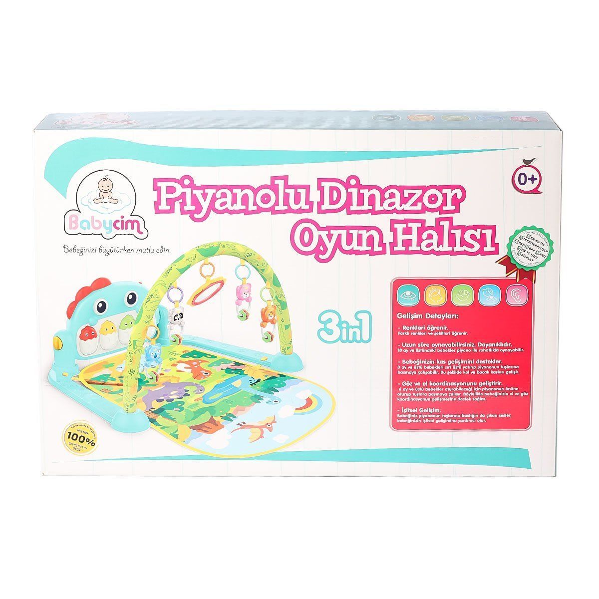 HE0643 Pianolu Dinozor Oyun Halısı