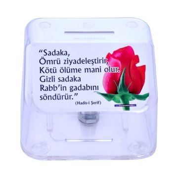 Kırılmaz Plastik Sadaka Kutusu - Plastik Kumbara (Büyük) -Ebat 14x15x18 cm