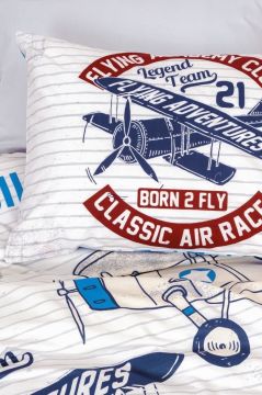Cotton Box Genç Ranforce Nevresim Takımı Tek Kişilik Flying Gri