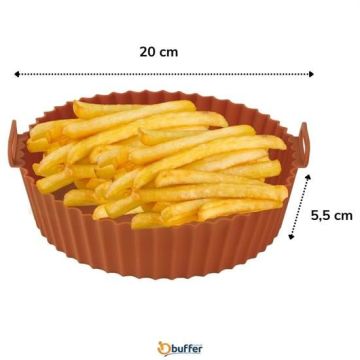 Siyah Silikon Fırın Ve Airfryer Yuvarlak Model 23 Cm Ve Vizon Pişirme Matı 20 Cm