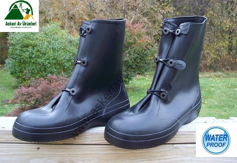 MILITARY BLACK CHEMICAL RUBBER OVERBOOTS BOOTS ARMY