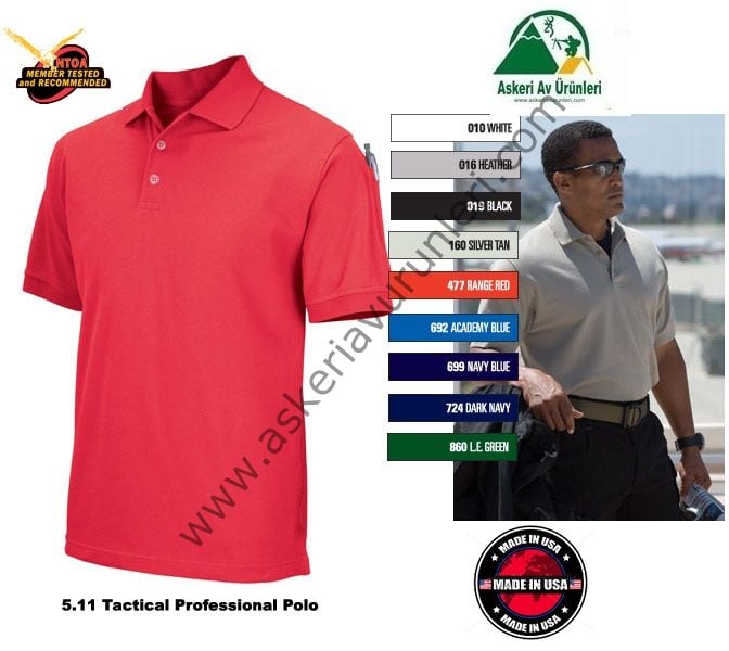 5.11 PROFESSIONAL POLO T-SHIRT KIRMIZI