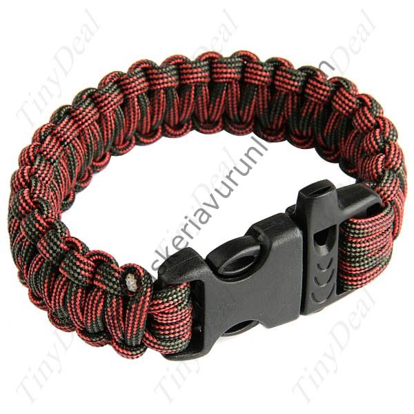 PARACORD SURVİVAL PARAŞÜT İPİ DÜDÜKLÜ BİLEKLİK