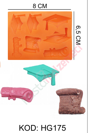 MEZUNİYET ŞAPKASI VE DİPLOMA SİLİKON KALIBI HG175