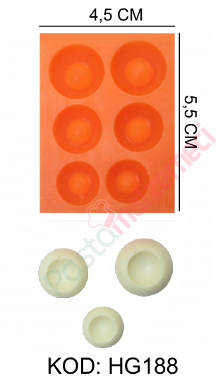YUVARLAK 6LI SİLİKON KALIBI HG188