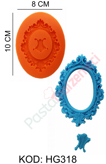 OVAL AYNA ÇERÇEVE SİLİKON KALIP HG318