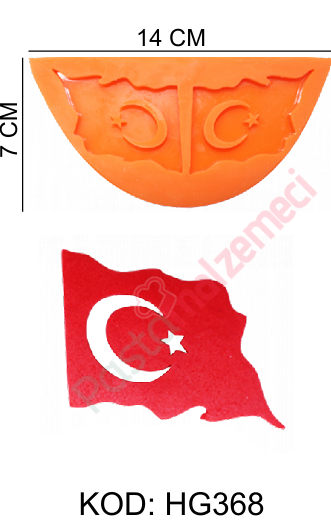 2 li TÜRK BAYRAĞI MODELLİ SİLİKON KALIP HG368
