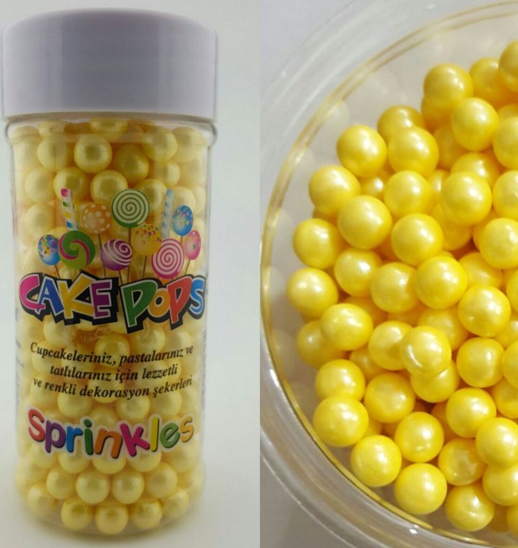 SPRİNKLES İRİ SARI BONCUK ŞEKERİ 3MM 45 gr- 90 gr - 250 gr