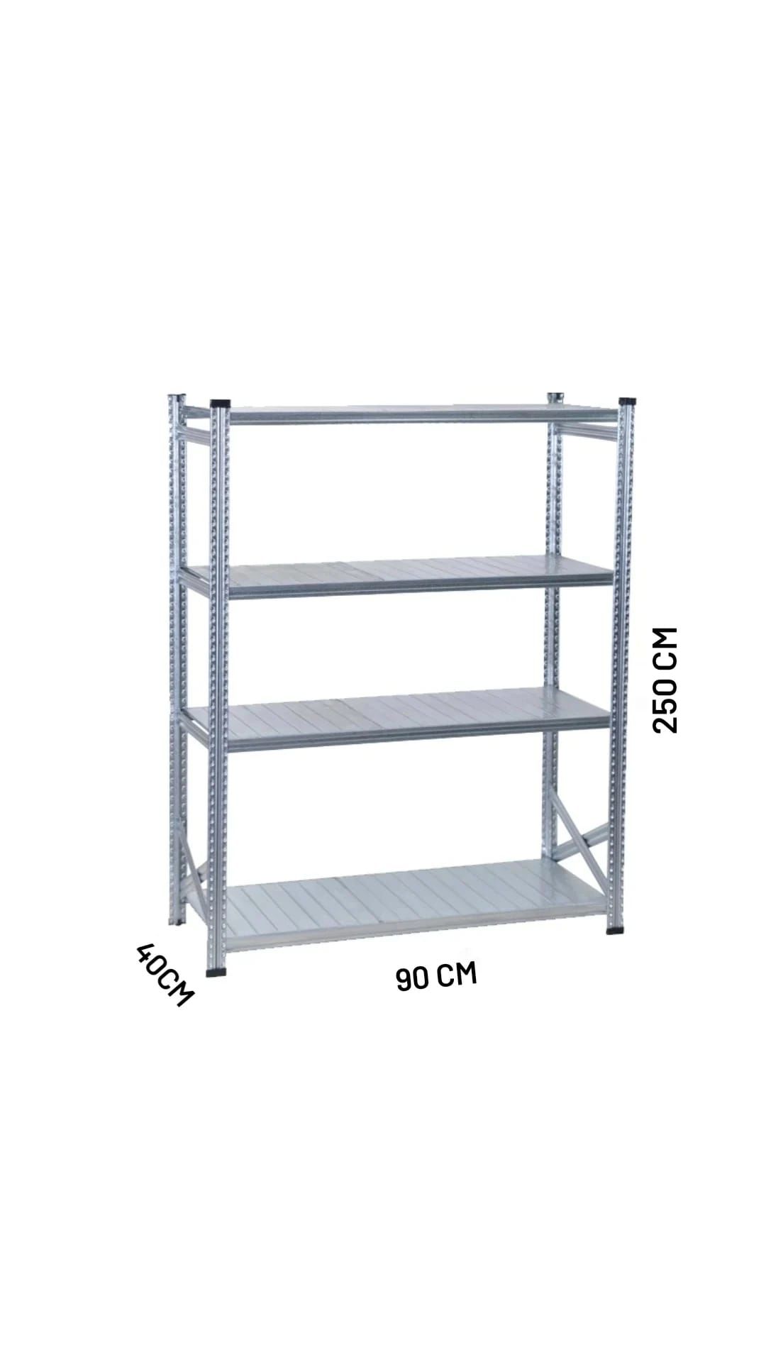 GALVANİZ RACK ÜNİTE 40X250CM 4 KATLI