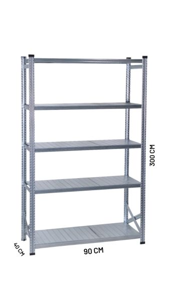 GALVANİZ RACK ÜNİTE 40X300 CM 5 KATLI