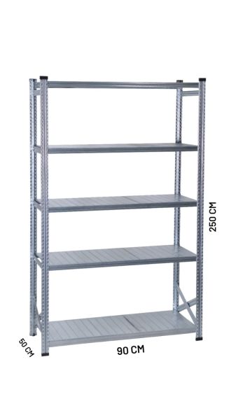 GALVANİZ RACK ÜNİTE 50X250 CM 5 KATLI