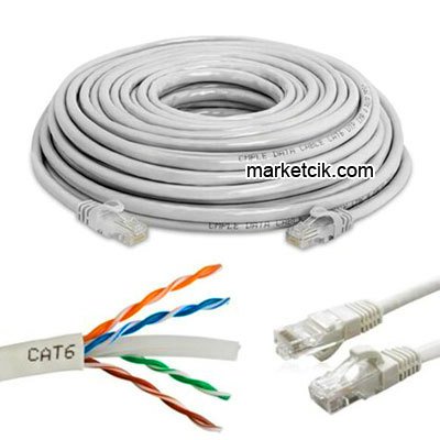 Marketcik Cat6 Ethernet Kablosu 23 AWG Uçları Hazır İnternet Kablosu-5 metre