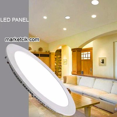 Marketcik 18 Watt Sıva Altı Yuvarlak Slim Led Panel Armatür Beyaz Işık