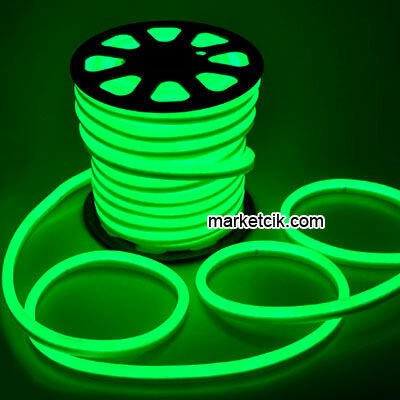Ayaz İç ve Dış Mekan Neon Led Hortum Yeşil Işık 50 Metre
