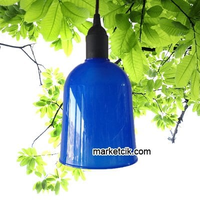 Marketcik Yuvarlak Mavi Renk Park Bahçe Ağaç Feneri Işığı
