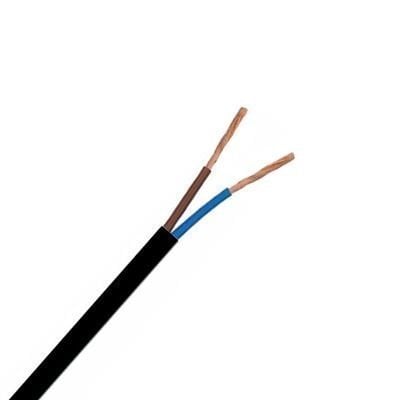 2x0,50 mm Siyah Yassı TTR Kablo, Çok Damarlı Tesisat Avize Kablosu, 1 metre