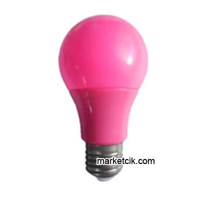 Marketcik Renkli Led Ampul Pembe 10 Watt E27 Duy