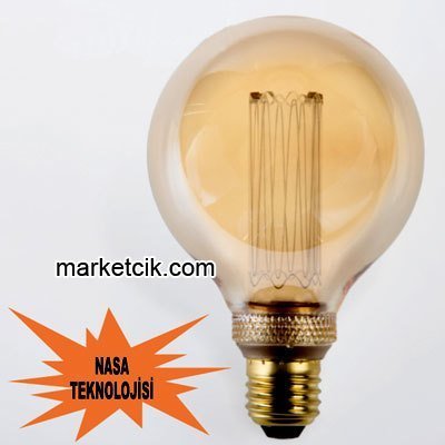 Edison Dekoratif Rustik G125 Led Glop Ampul 4 Watt E27 Duy, Nasa Buster Modeli