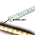 Led Bar Aydınlatma Armatürü 1 metre Şeffaf Cam Sarı Işık, TRAFO DAHİL