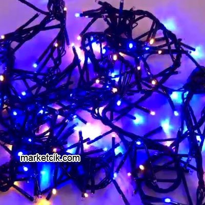 3 Metre 200 Ledli Hareketli İç Mekan Led Saçak Işık, RGB Renkli Yılbaşı Işığı