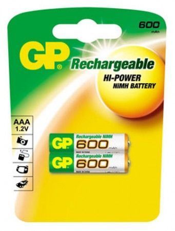 GP 2 Adet 650mAh AAA Ni-Mh Şarj Edilebilir İnce Kumanda Pili