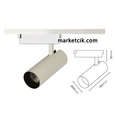 Marketcik 10 Watt Led Ray Spot Armatür Beyaz ve Günışığı Işık