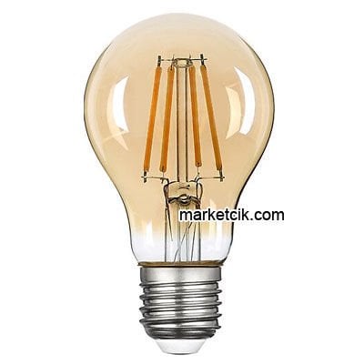 Marketcik E27 Duy 4 Watt A60 Normal Model Led Rustik Ampul