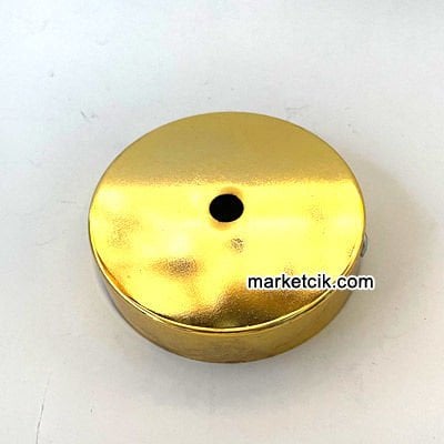 Marketcik Avize, Abajur İçin Yuvarlak Altın Sarısı Metal Rozans 10 cm