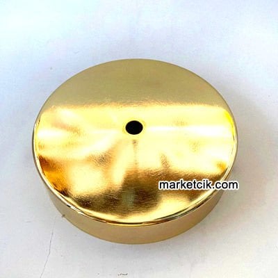 Marketcik Avize, Abajur İçin Yuvarlak Altın Sarısı Metal Rozans 12 cm