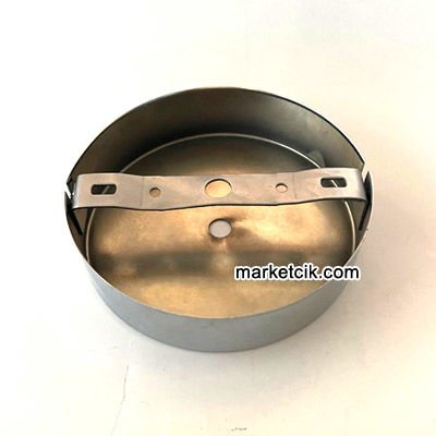 Marketcik Avize, Abajur İçin Yuvarlak Krom Metal Rozans 12 cm