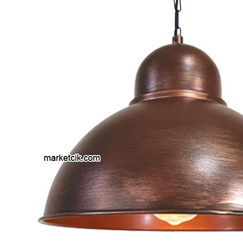 Marketcik RT51 Dekoratif Bakır Eskitme Retro Sarkıt Avize, Tekli Modern Avize