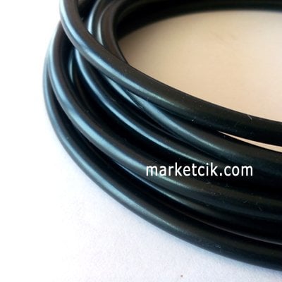 Marketcik 2x0,75 mm Dekoratif Askı Abajur İçin Yuvarlak Siyah TTR Kablo, 5 Metre