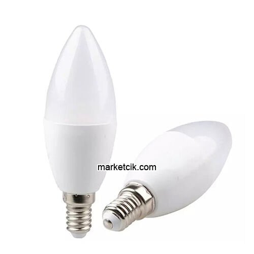 5-7 Watt E14 İnce Duy Led Avize Ampulü Günışığı Işık