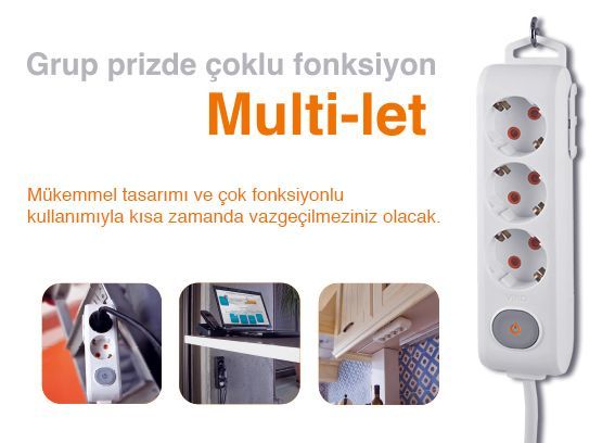 Viko by Panasonic Multi-let 4lü Kablosuz Klemensli Topraklı Grup Priz